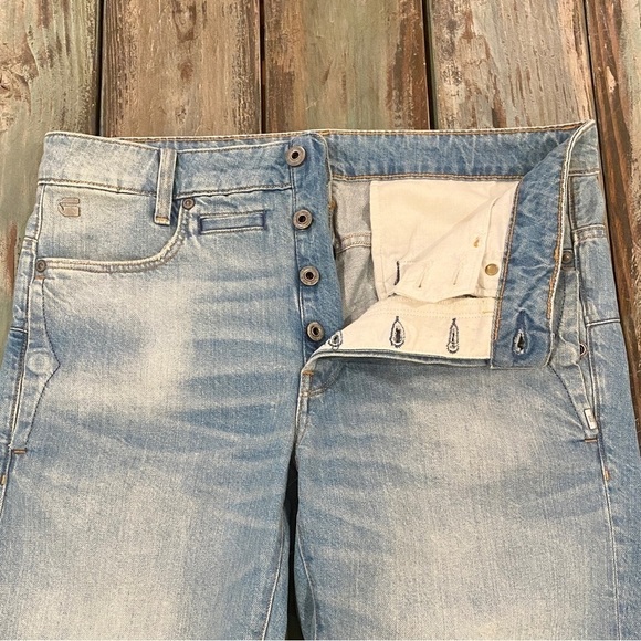 G-Star Raw Size 29 D-Staq 3D Denim Shorts Mens 33x10 Button Fly Light Wash - Picture 6 of 15
